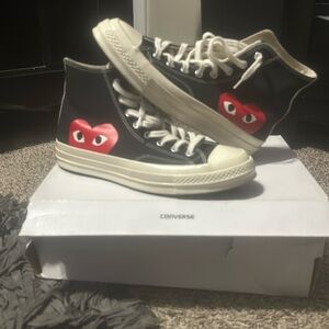 Converse Comme Des Garçons PLAY | Size: US 8 | Color: Black